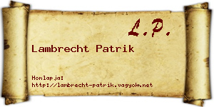 Lambrecht Patrik névjegykártya