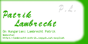 patrik lambrecht business card